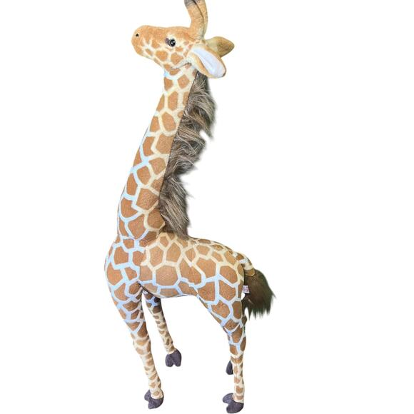 Linzy Giraffe 4 Foot Giant Stuffed Animal Plush Giraffe 4’ Plushie Brown - Picture 1 of 5